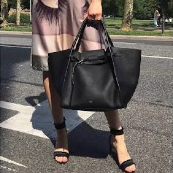 🆕 new Celine Black Leather Tote Bag designer supple calf leather medium big bag - Picture 8 of 9